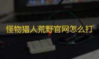 怪物猎人荒野官网怎么打不开？